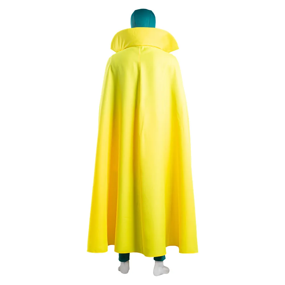 Wanda Vision Halloween Carnival Suit Vision Cosplay Costume Jumpsuit Cloak Outfit