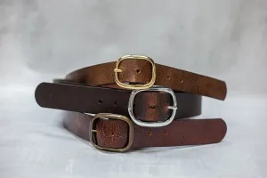 Water Buffalo Leather Belt, 1-1/2" wide, Round Buckle [Quick Ship]