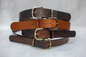 Water Buffalo Leather Belt, 1-1/4" wide, Round Buckle [Quick Ship]
