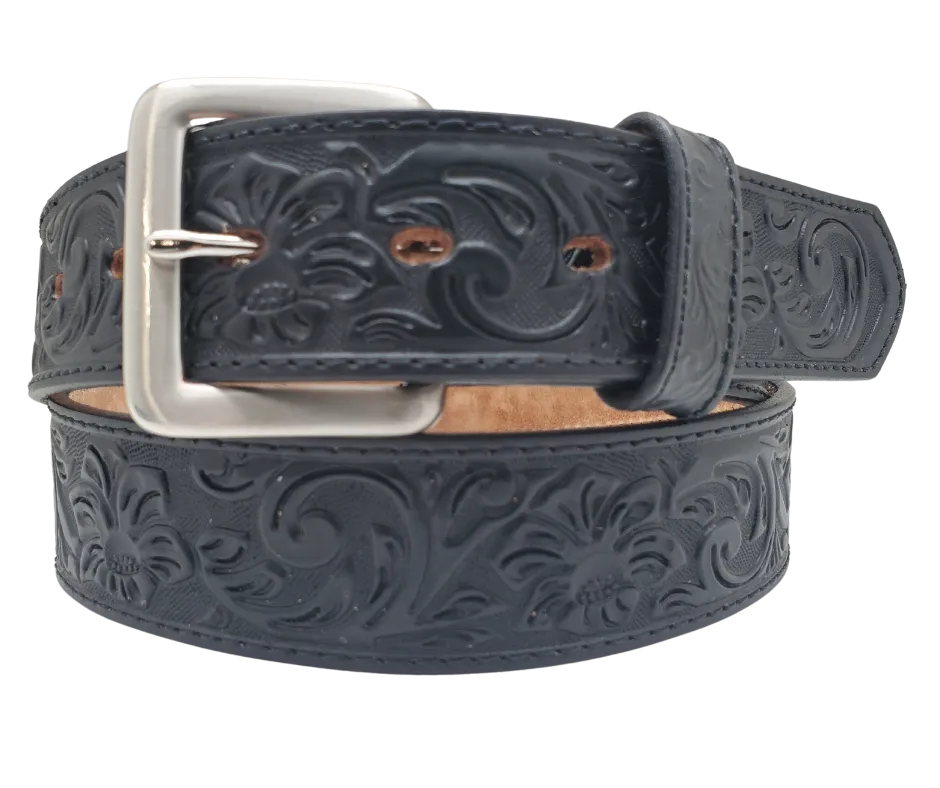 Western Scroll Leather Belt
