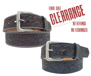 Western Scroll Leather Belt