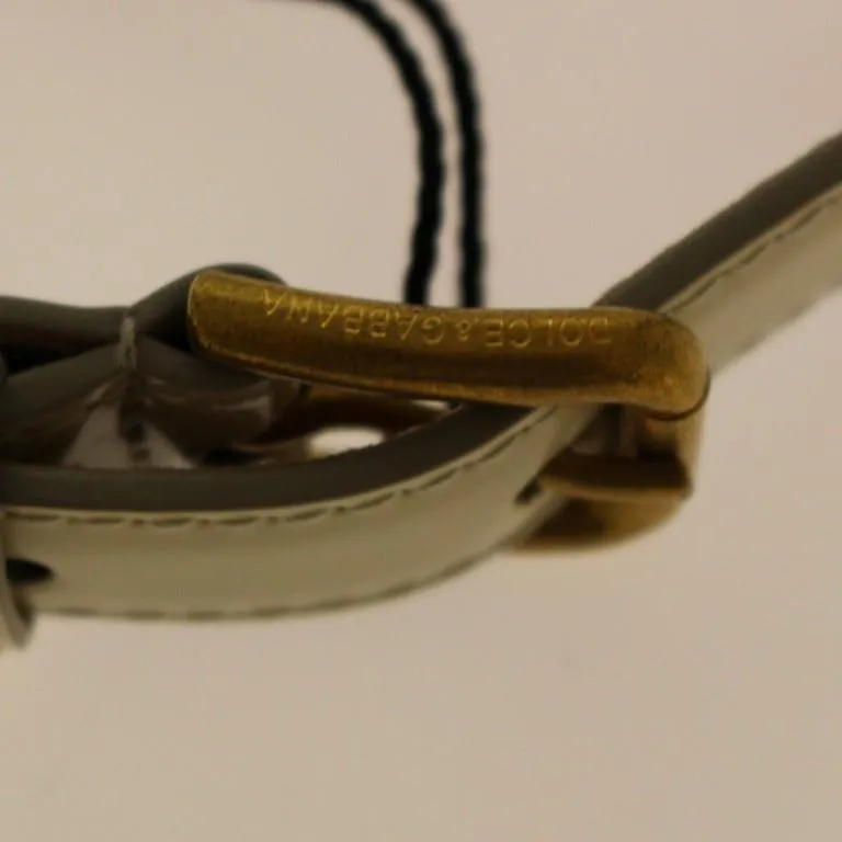 White Leather Logo Belt