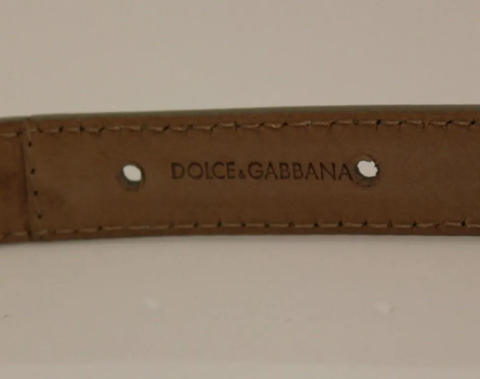 White Leather Logo Belt