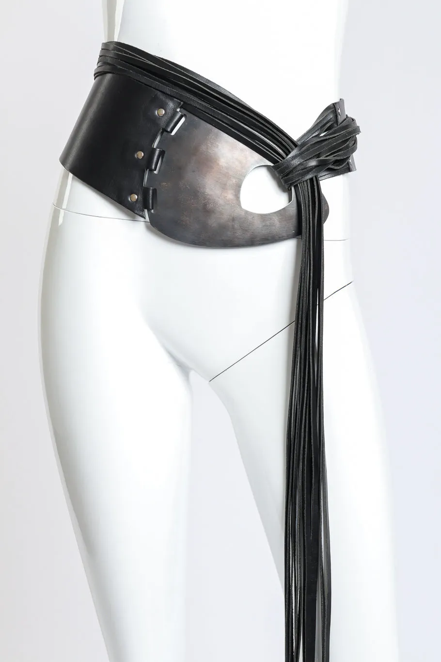 Wide Leather Fringe Belt
