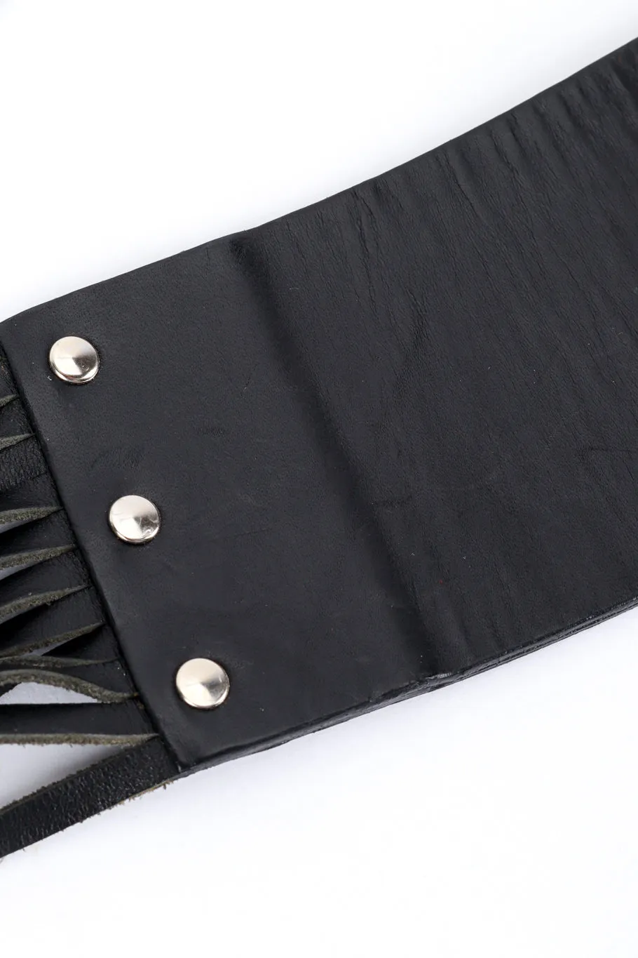 Wide Leather Fringe Belt