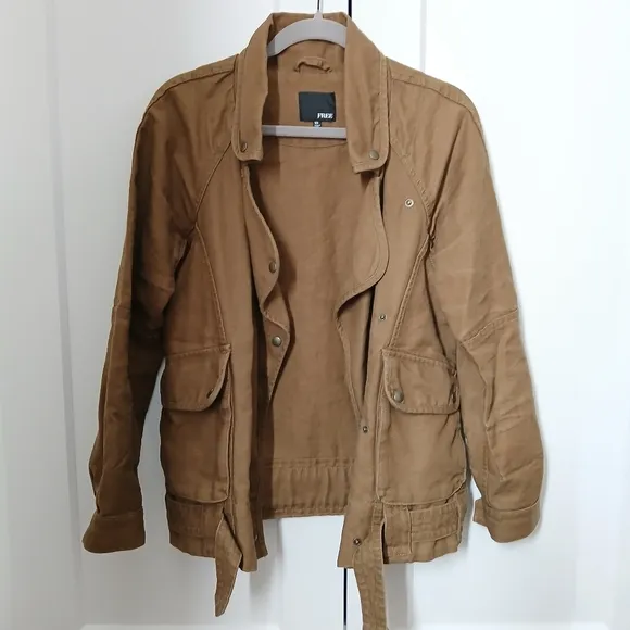 Wilfred Women's Olive Linen Blend Summer Moto Utility Jacket