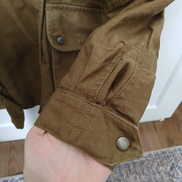 Wilfred Women's Olive Linen Blend Summer Moto Utility Jacket