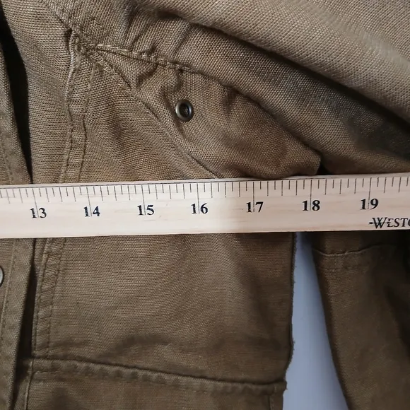 Wilfred Women's Olive Linen Blend Summer Moto Utility Jacket