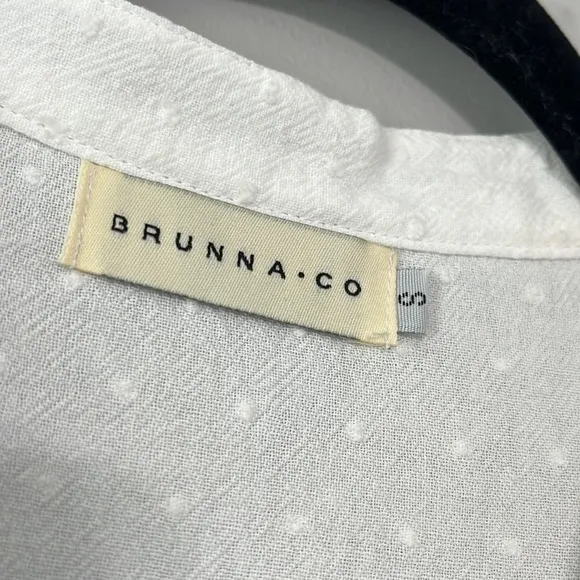 Wolf &amp; Badger BrunnaCo White Cotton Swiss Dot MADELEINE Prairie Midi Dress
