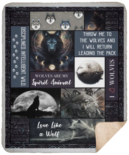 Wolves Sherpa Fleece Blanket