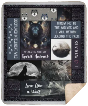 Wolves Sherpa Fleece Blanket