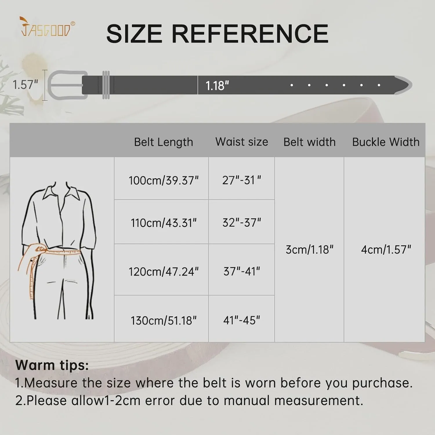 Women Faux Leather Belt for Jeans Pants With Gold Buckle