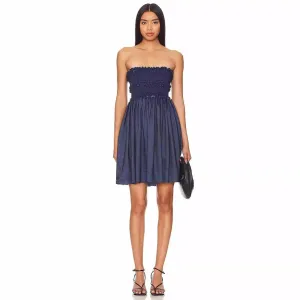 Women's Casual Pleated Strapless Mini Dress