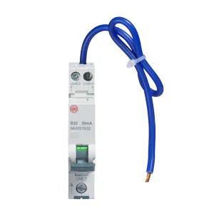 Wylex NHXS1B32 32A 30mA SP N B Curve 6kA Type A Compact RCBO