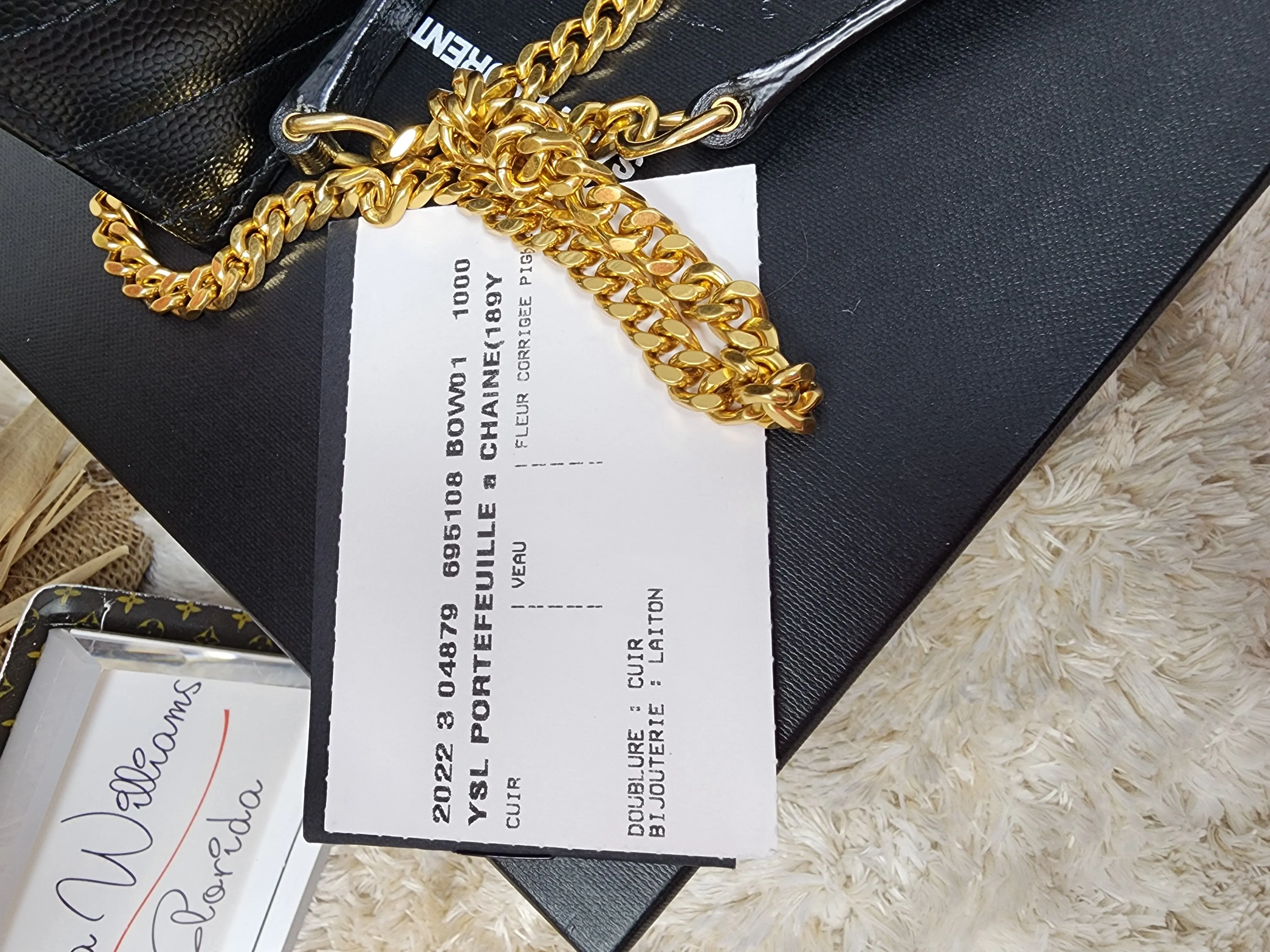 YSL BLACK CASSANDRE CROSSBODY WALLET ON CHAIN