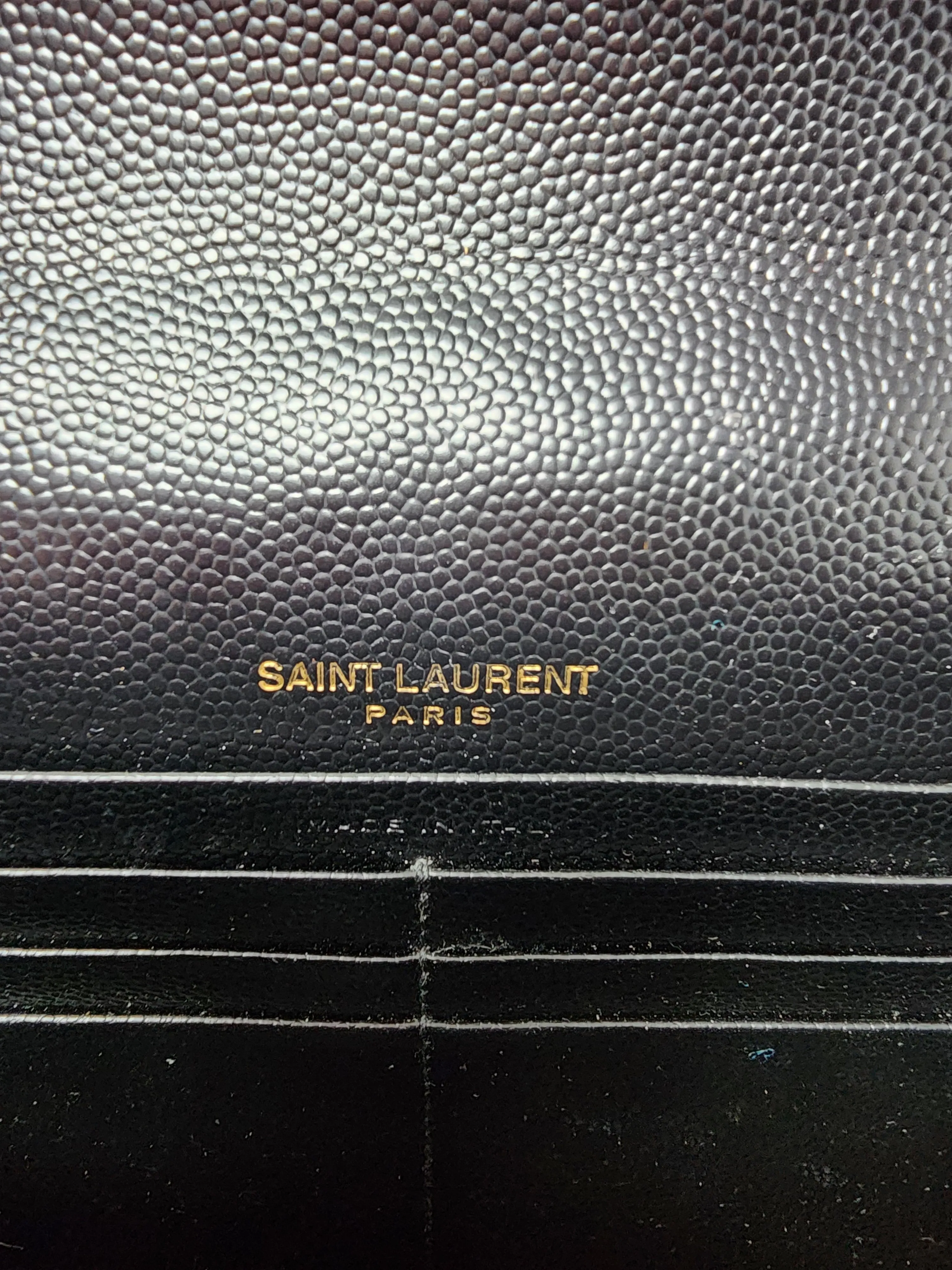 YSL BLACK CASSANDRE CROSSBODY WALLET ON CHAIN