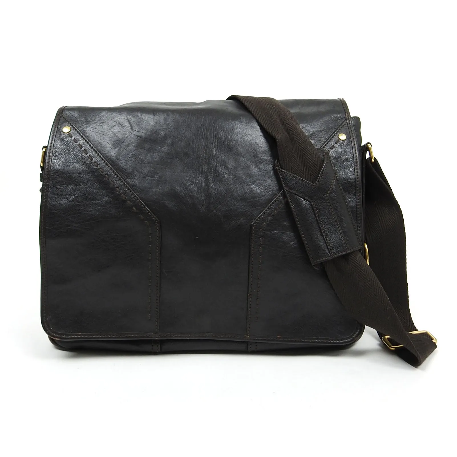 Yves Saint Laurent Rive Gauche Black Leather Muse Messenger