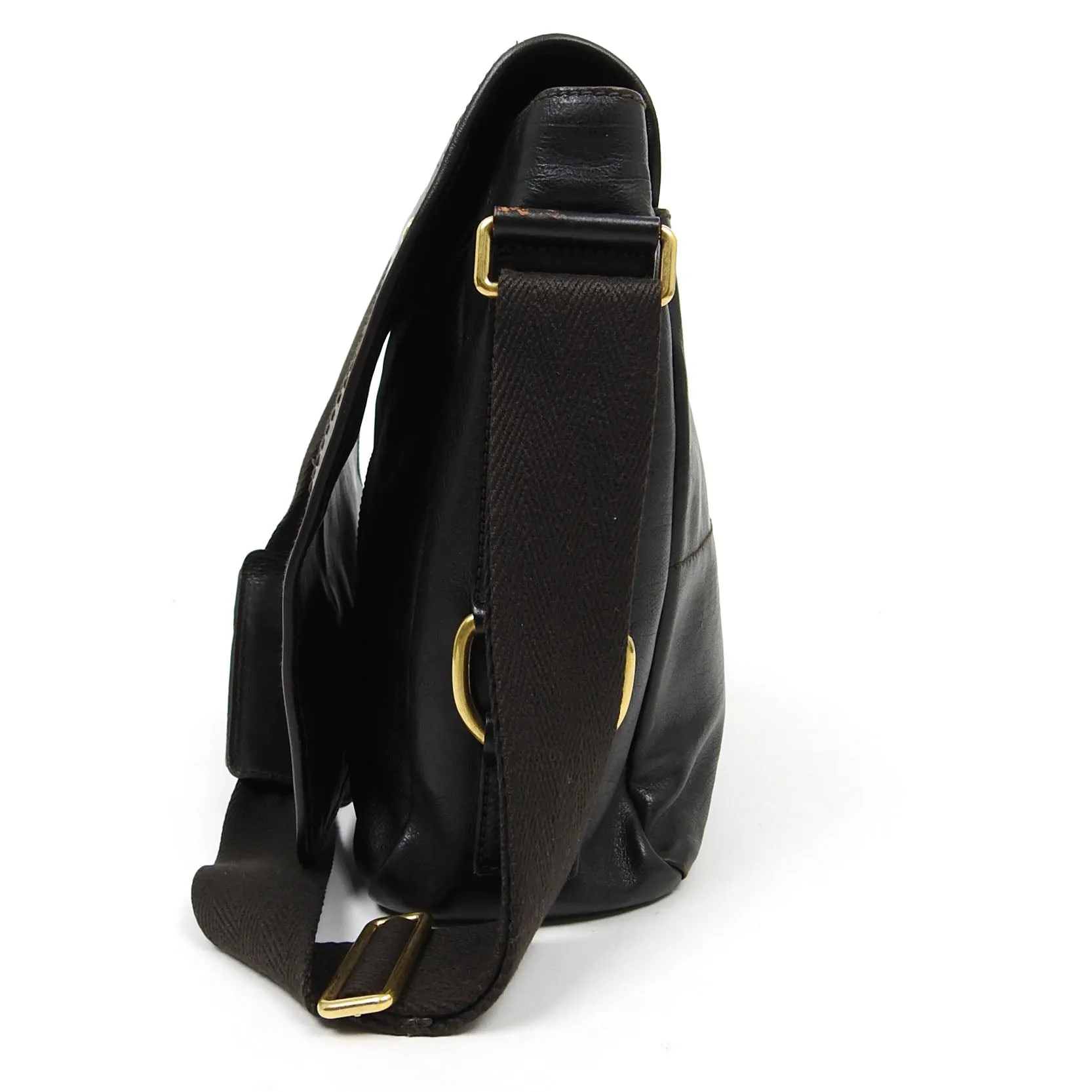 Yves Saint Laurent Rive Gauche Black Leather Muse Messenger