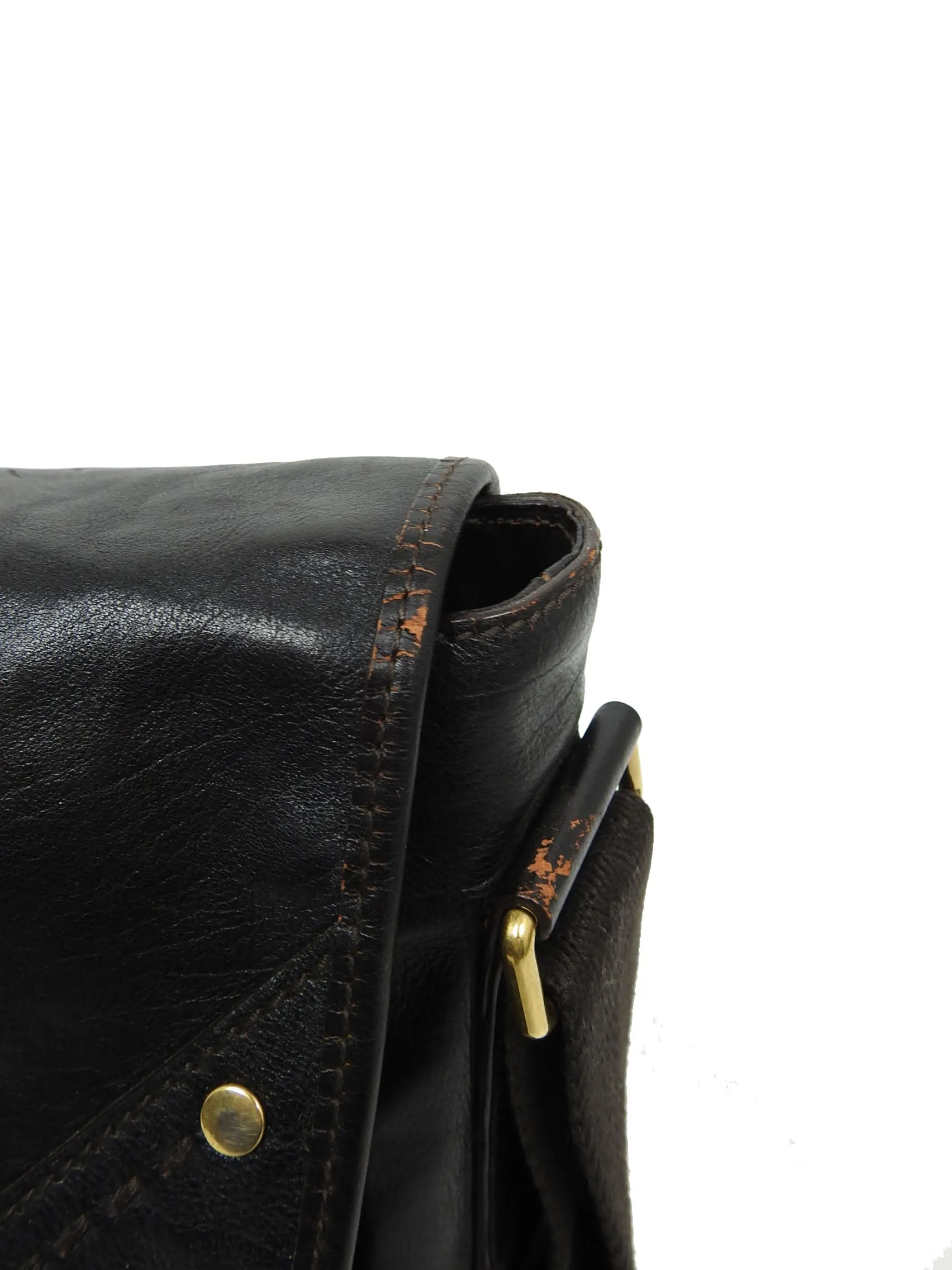 Yves Saint Laurent Rive Gauche Black Leather Muse Messenger