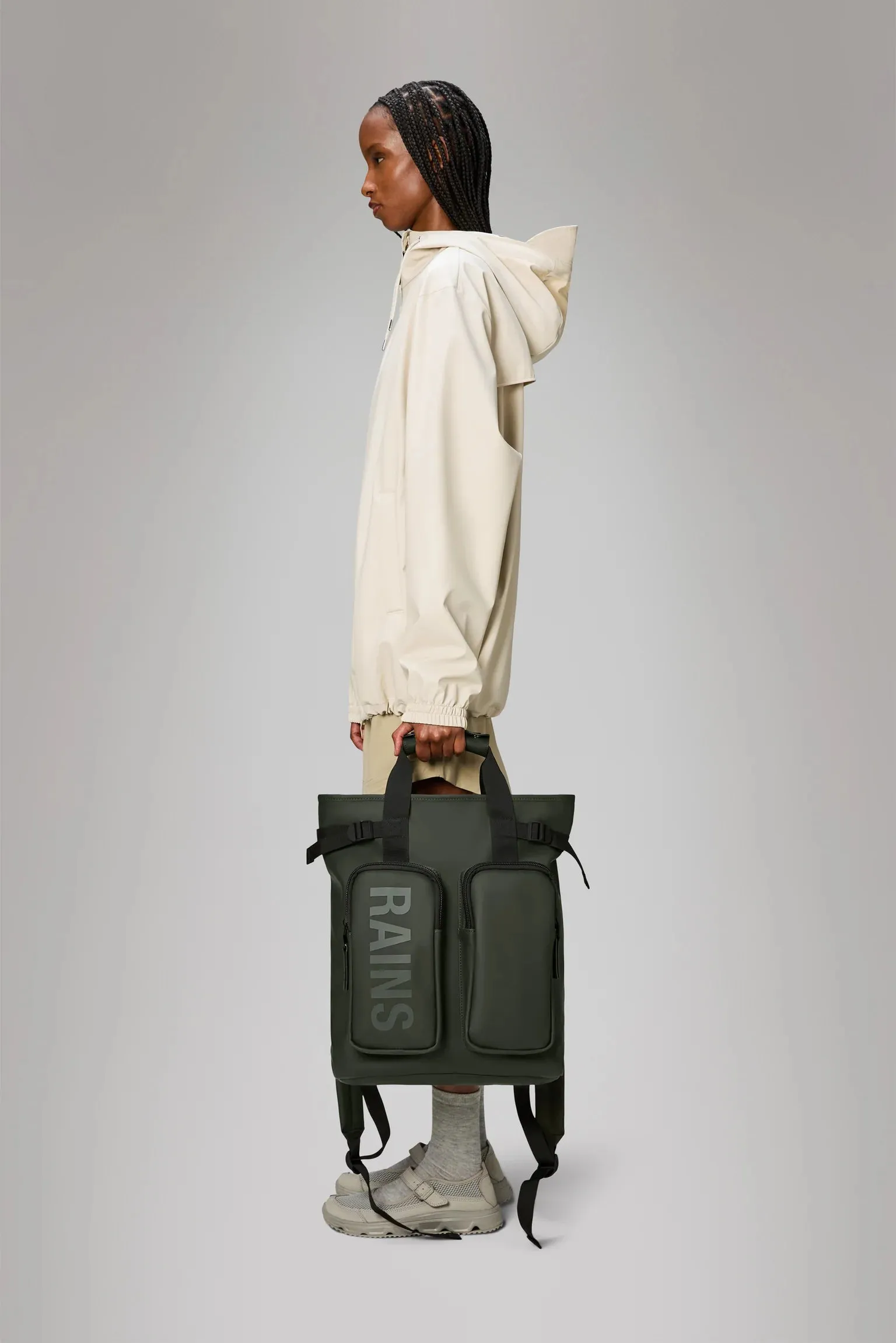 Zaino Texel Tote Backpack RAINS Impermeabile W3 Green