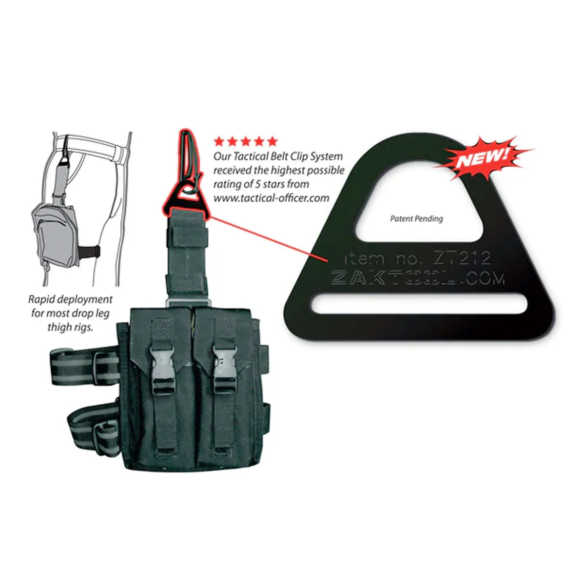 Zak Tool Tactical Belt Clip Booster Pack of 3