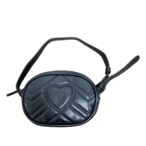 Zomi Gems Quilted Heart Belt Bag - Black