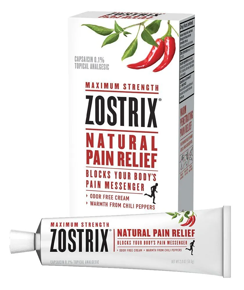 Zostrix Arthritis and Nerve Pain Relief, Capsaicin Neuropathy Cream, 0.1% Maximum Strength, 2oz